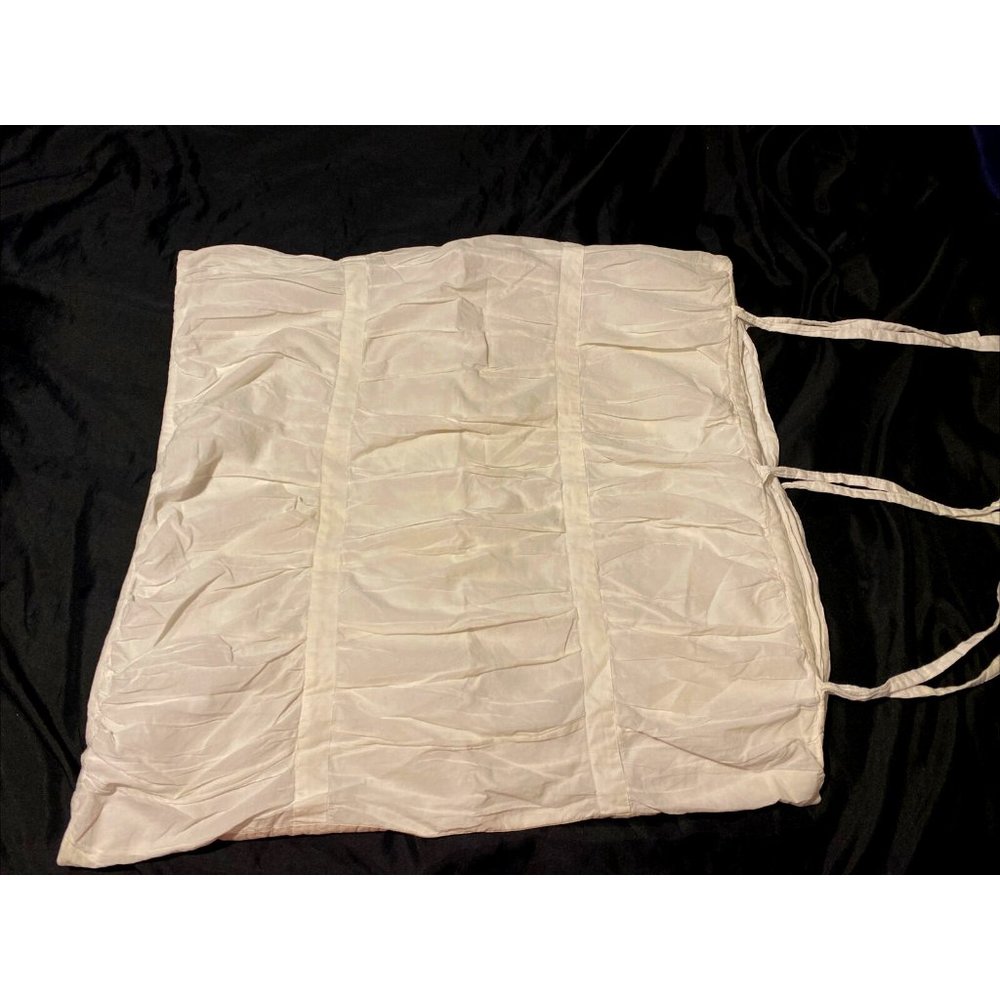 Pottery Barn Hadley Ruched Euro Sham Ruffled White Tie Close Scrunch Cotton